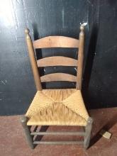 Vintage Woven Bottom Ladder Back Chair