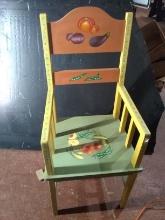 Custom Painted Side Chair with Fruit & Vegetable Motif