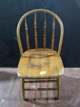 Antique Pine Plank Bottom Bentwood Side Chair