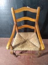 Pine Woven Bottom Contemporary Ladderback Side Chair