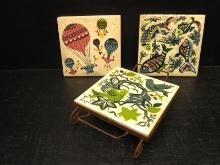 Vintage MCM Interchangeable Tiles with Stand