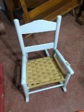 Vintage Blue Painted Childs Rocker