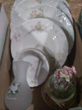 BL- Limoges Plates, Bowls, Music Box, Vase