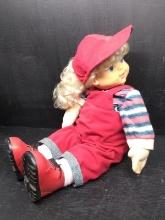 Bashful Kids Citi Toy-Red Overalls