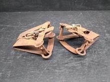 Pair Vintage Metal Animal Traps