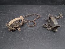 Pair Vintage Metal Animal Traps