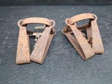 Pair Vintage Metal Animal Traps