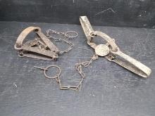 Pair Vintage Metal Animal Traps