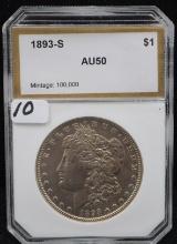 RARE KEY DATE 1893-S MORGAN DOLLAR - PCI AU50