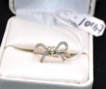 LADIES .94CTTW DIAMOND BOW 14K GOLD  RING