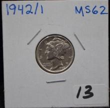 SCARCE 1942/1 MERCURY DIME