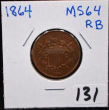 HIGH GRADE 1864 2 CENT COIN