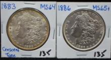 HIGH GRADE 1883 & 1886 MORGAN DOLLARS