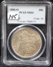 1880-0 MORGAN DOLLAR - PCGS MS61