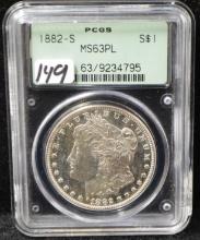 1882-S MORGAN DOLLAR - PCGS MS63PL