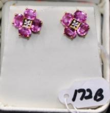 PAIR OS 2.47 CTTW DIAMOND & SAPPHIRE 18K EARRINGS