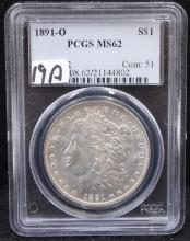 1891-0 MORGAN DOLLAR - PCGS MS62