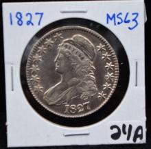 HIGH GRADE 1827 CAPPED BUST HALF DOLLAR