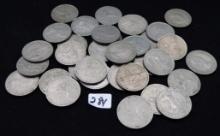 35 MIXED ENGLISH & FRANCE FOREIGN COINS