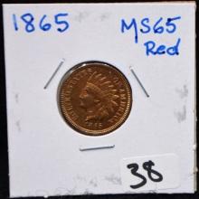 HIGH GRADE 1865 INDIAN HEAD PENNY