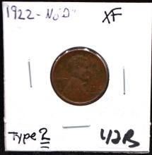 KEY 1922 "NO D" TYPE 2 LINCOLN PENNY