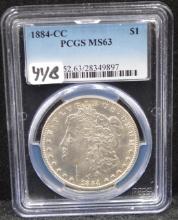 1884-CC MORGAN DOLLAR - PCGS MS63