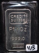 CREDIT SWISSE 1 OZ 999.0 PLATINUM BAR