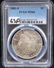 1881-S MORGAN DOLLAR - PCGS MS66