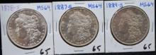 1878-S, 1887-S, 1889-S MORGAN DOLLARS