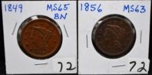 HIGH GRADE 1849 & 1856 LARGE CENTS