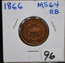 HIGH GRADE 1866 2 CENT