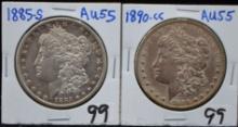 1885-S & 1890-CC MORGAN DOLLARS