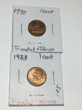 1990 & 1983 Trinidad / Tabago 1 Cent