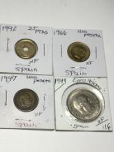 (4) Spain Coins