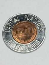 Capital Plastics Canton Ohio Encased 1961 D Cent