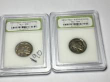 (2) 1930 Buffalo Nickels