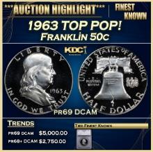 ***Major Highlight*** 1963 Proof Franklin Half Dollar TOP POP! 50c pr69 DCAM SEGS (fc)