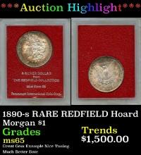 ***Major Highlight*** 1890-s Morgan Dollar RARE REDFIELD Hoard $1 ms65 Paramount (fc)