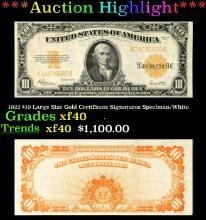 ***Major Highlight*** 1922 $10 Large Size Gold Certificate Grades xf Signatures Speelman/White (fc)