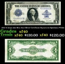 1923 $1 large size Blue Seal Silver Certificate Grades xf Signatures Speelman/White