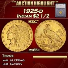 ***Major Highlight*** 1925-d Gold Indian Quarter Eagle $2 1/2 ms65+ SEGS (fc)