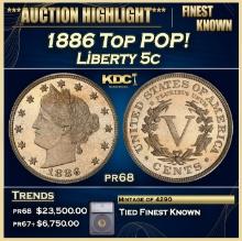 ***Major Highlight*** 1886 Proof Liberty Nickel Top POP! 5c pr68 SEGS (fc)