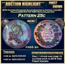 ***Major Highlight*** 1870 Pattern Standard Silver Quarter in Copper Judd-891, Pollock-990 R-8 Proof