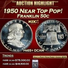 ***Major Highlight*** 1950 Proof Franklin Half Dollar Near Top Pop! 50c pr65+ DCAM SEGS (fc)