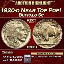 ***Major Highlight*** 1920-d Buffalo Nickel Near Top Pop! 5c ms66+ SEGS (fc)