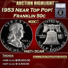 ***Major Highlight*** 1953 Proof Franklin Half Dollar Near Top Pop! 50c pr67+ DCAM SEGS (fc)