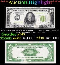 ***Major Highlight*** 1934 President McKinley $500 Green Seal Federal Reserve Note Cleveland, OH