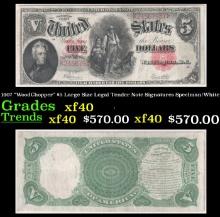 1907 "WoodChopper" $5 Large Size Legal Tender Note Grades xf Signatures Speelman/White