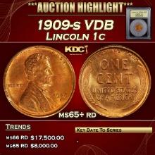 ***Major Highlight*** 1909-s VDB Lincoln Cent 1c Gem+ Unc RD USCG (fc)