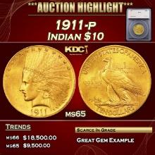 ***Major Highlight*** 1911-p Gold Indian Eagle $10 ms65 SEGS (fc)